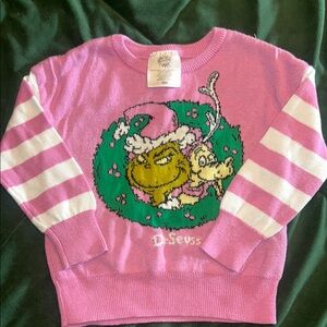 Dr. Seuss Pink Grinch Kids Sweater